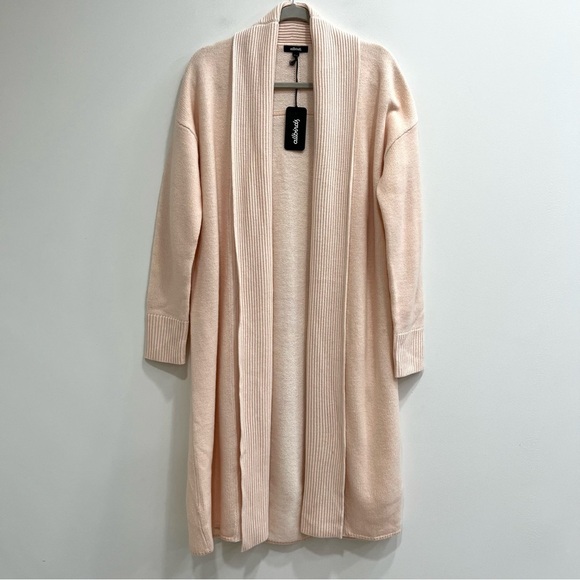 ALLBIRDS The Cardi Long Duster Cardigan 100% Merino Wool Aspen Peach Pink Small - Picture 1 of 12